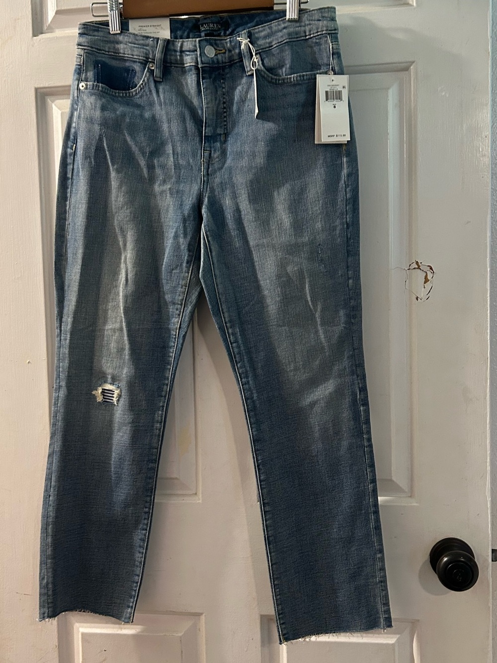 Classic High-Rise Straight Jeans in Light Blue
